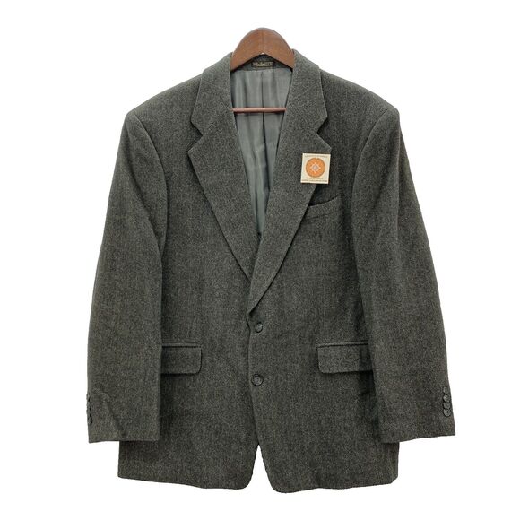 Vintage Ron Chereskin Blazer Mens 41R Green Tweed Camelhair Corpcore Jacket - Picture 2 of 13